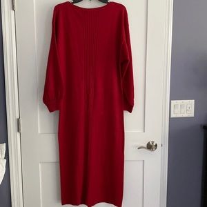 Red maxi sweater dress